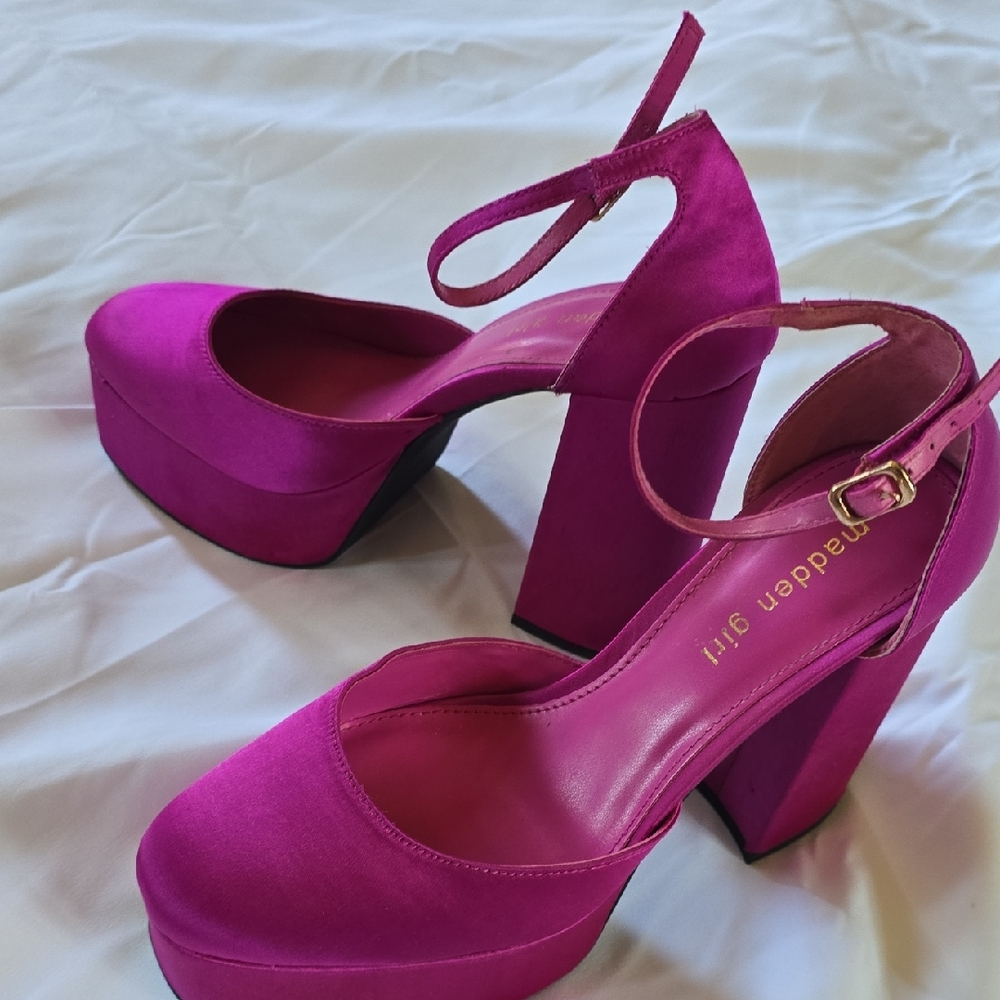 Madden Girl Vibrant Pink Platform Heels